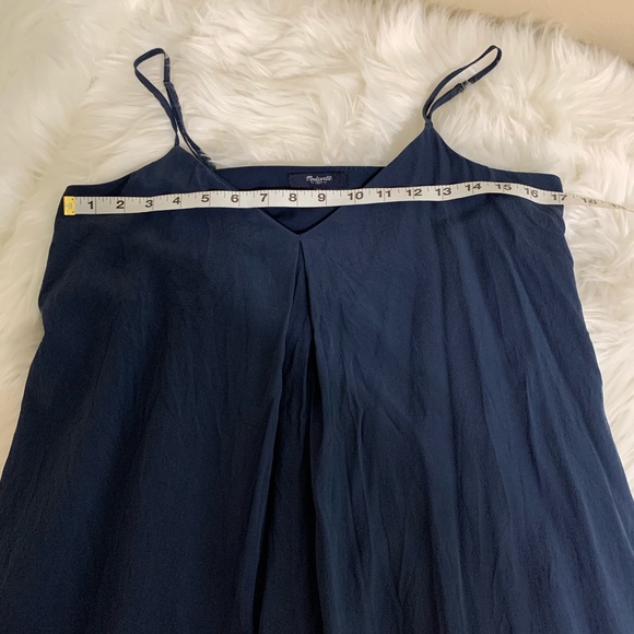 Madewell Silk Sheer-Stripe Cami Dress Navy Size M - Picture 7 of 8